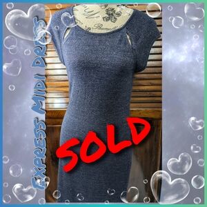 NEW. Express Navy Midi Dress